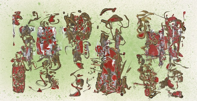 暗香 纸上综合材料 70×130cm 2013.jpg